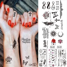 Black Sun Moon Cross Butterfly Henna Transfer Waterproof Temporary Tattoo Stickers Arabic Text Letter Arm Body Art Tattoos Women
Black Sun Moon Cross Butterfly Henna Transfer Waterproof Temporary Tattoo Stickers Arabic Text Letter Arm Body Art Tattoos Women