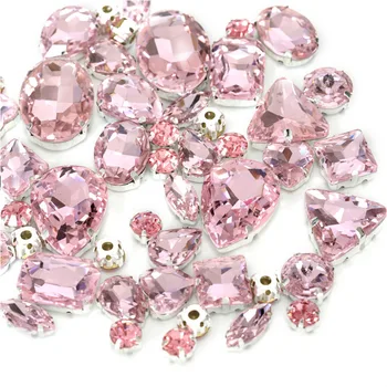 Light Pink Mixed Shapes Crystal Glass Sew On Rhinestones With Gold Claw Flatback Sewing Rhinestones For Wedding Dress Y3515 
Light Pink Mixed Shapes Crystal Glass Sew On Rhinestones With Gold Claw Flatback Sewing Rhinestones For Wedding Dress Y3515