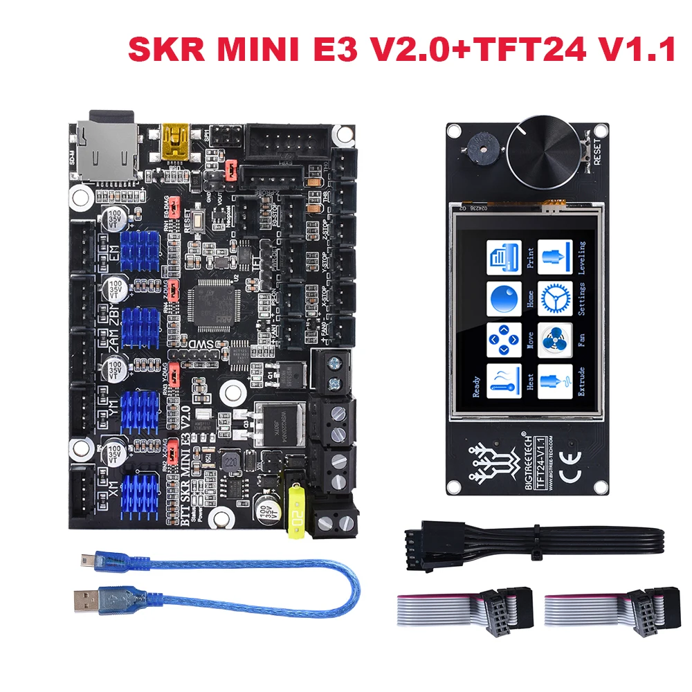 BIGTREETECH SKR MINI E3 V2.0 Control Board +TFT24 V1.1 Touch Screen TMC2209 3D Printer Parts For Creality Ender 3 Upgrade CR10
BIGTREETECH SKR MINI E3 V2.0 Control Board +TFT24 V1.1 Touch Screen TMC2209 3D Printer Parts For Creality Ender 3 Upgrade CR10
