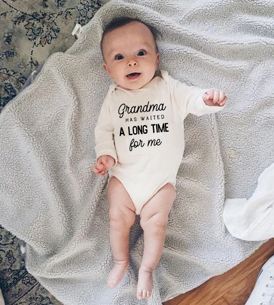 Grandma Has Waited A Long Time for Me Letter Printing Cotton Newborn Infant Baby Boy Girls Romper Long Sleeve Jumpsuit Onesie
Grandma Has Waited A Long Time for Me Letter Printing Cotton Newborn Infant Baby Boy Girls Romper Long Sleeve Jumpsuit Onesie