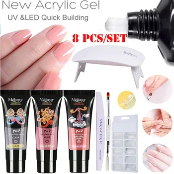 8 PCS 15ml Polygel Nail Kit with Lamp UV Gel Nail Polish Bulider Gel False Nail Tips Enhancement Kit For Gel Extension
8 PCS 15ml Polygel Nail Kit with Lamp UV Gel Nail Polish Bulider Gel False Nail Tips Enhancement Kit For Gel Extension