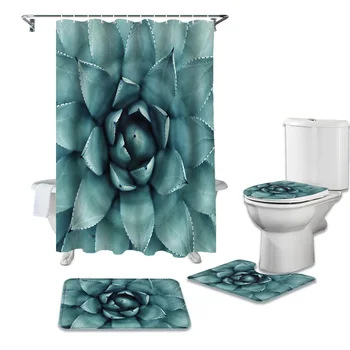 Plant Green Fleshy Shower Curtains Set Bathroom Waterproof Shower Curtain Bathroom Set with Shower Curtain and Rugs 
Plant Green Fleshy Shower Curtains Set Bathroom Waterproof Shower Curtain Bathroom Set with Shower Curtain and Rugs
