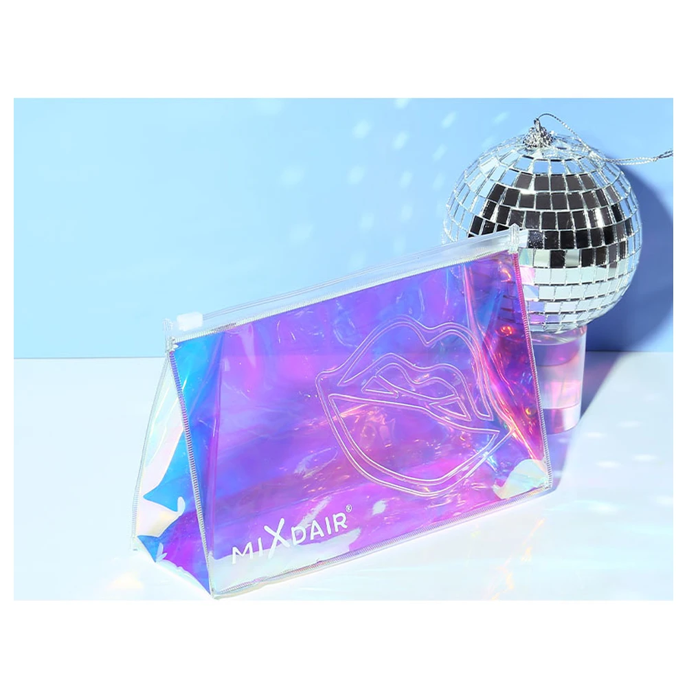 

Women Holographic Make up Brush Bags Girl Transparent Laser Cosmetic Bag Small Travel Toiletry Makeup Case Student Pencil Pouch