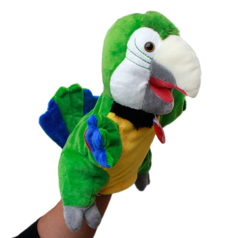 cute 30cm plush parrot Hand puppet Kindergarten parent-child interactive props educational doll good quality Soothing doll 
cute 30cm plush parrot Hand puppet Kindergarten parent-child interactive props educational doll good quality Soothing doll