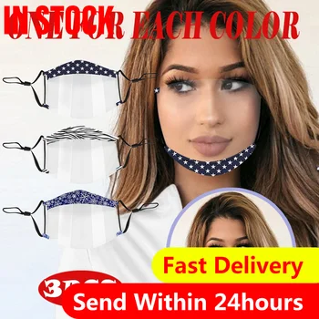 3pc Prints Mask With Clear Window Expression Visible Face Cover Mask Transparent Lip Communication Mask Py6
3pc Prints Mask With Clear Window Expression Visible Face Cover Mask Transparent Lip Communication Mask Py6