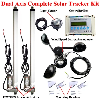 Electric Dual Axis Solar Tracking System Kit -2*16" Linear Actuator Motors+LCD Display Controller +Anemometer DIY PV Sun Tracker
Electric Dual Axis Solar Tracking System Kit -2*16" Linear Actuator Motors+LCD Display Controller +Anemometer DIY PV Sun Tracker