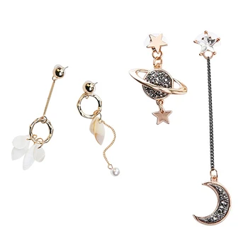 2 Pair Asymmetric Earrings for Women - Symmetric Long Moon Saturn Pendant Stud Earrings & Shell Asymmetric Earrings
2 Pair Asymmetric Earrings for Women - Symmetric Long Moon Saturn Pendant Stud Earrings & Shell Asymmetric Earrings