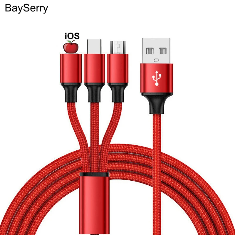 BaySerry 3 IN 1 8Pin USB Type C Micro USB Cable For iPhone 11 Pro Max XR For Samsung S9 Xiaomi Huawei USB Fast Charging Cables
BaySerry 3 IN 1 8Pin USB Type C Micro USB Cable For iPhone 11 Pro Max XR For Samsung S9 Xiaomi Huawei USB Fast Charging Cables