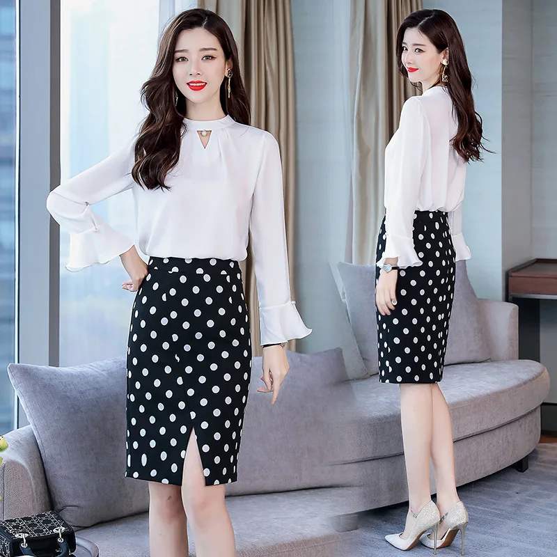 

Of Slimming Slim Fit Versatile Elegant Casual Long-sleeve Suit/Suit Skirt 2019 Spring Trend Simple PCs