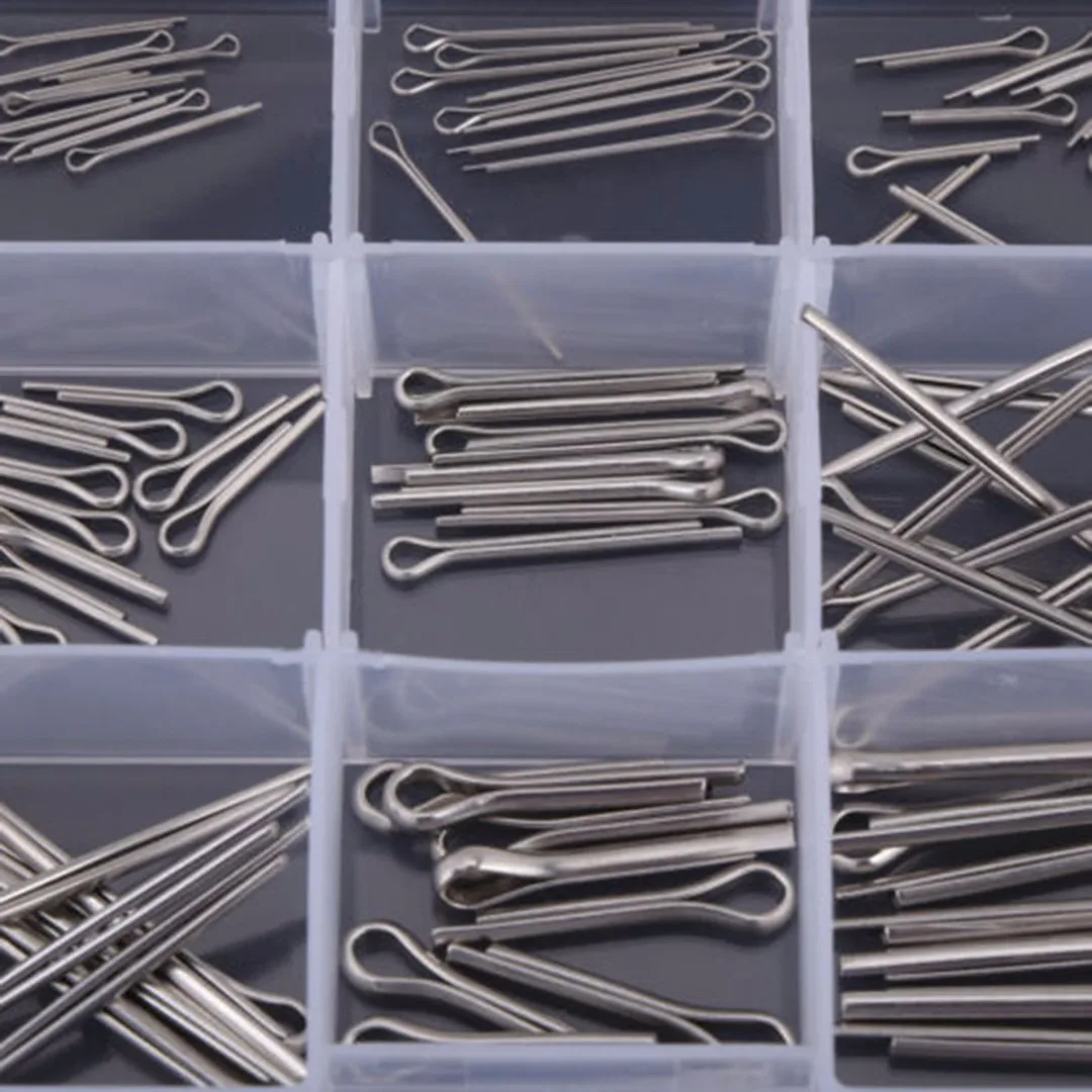 150PCS Stainless Steel Cotter Pin 15 Kinds Split Link Cotter Pins Hardware Assortment with Case