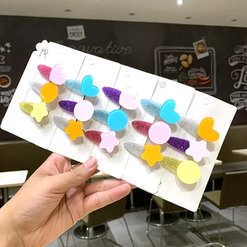 5 pcs/set Three Elegant Wind Cute Candy Color Love Five-pointed Star Round Hairpin Combination Korean Side Duck Mouth Hairpin 
5 pcs/set Three Elegant Wind Cute Candy Color Love Five-pointed Star Round Hairpin Combination Korean Side Duck Mouth Hairpin