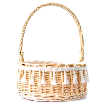 Practical Handmade Wicker Rattan Basket with Handle Decorative Garden Flower Pot Bread Fruit Storage Baskets
Practical Handmade Wicker Rattan Basket with Handle Decorative Garden Flower Pot Bread Fruit Storage Baskets