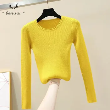 Women Fashion O-neck Cashmere Knitted Sweater Women Slim Warm Joker Long Sleeve Female Knitted Pullovers Sweater Spring New
Women Fashion O-neck Cashmere Knitted Sweater Women Slim Warm Joker Long Sleeve Female Knitted Pullovers Sweater Spring New