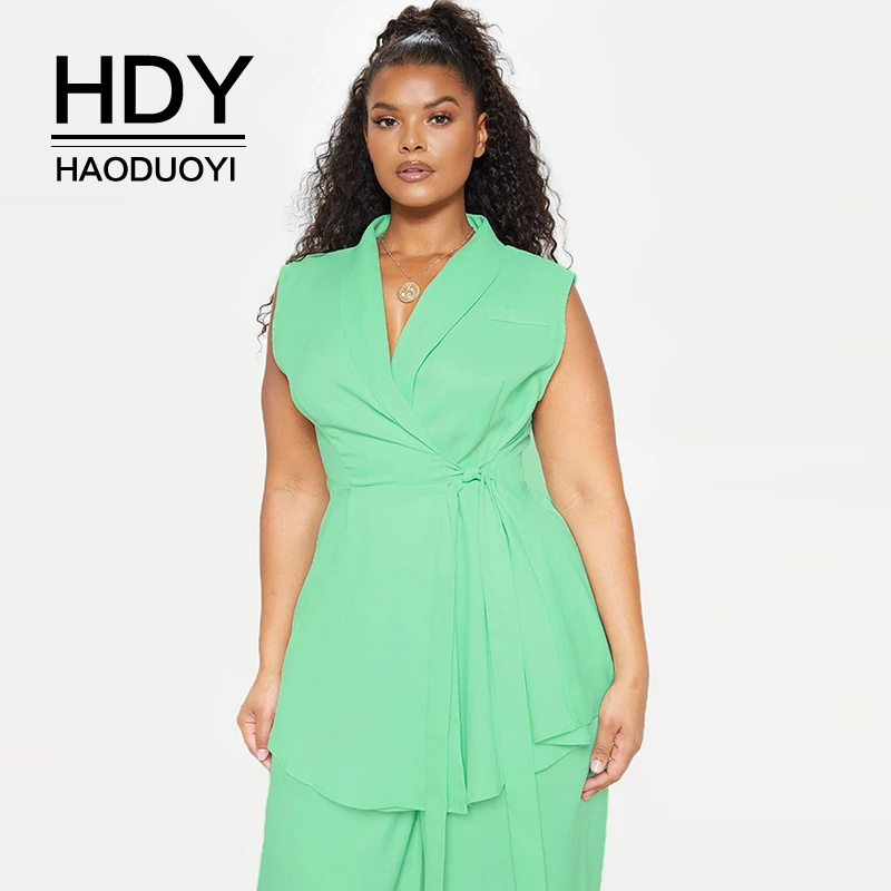 HDY Haoduoyi Women Plus Size Sexy Style V-neck Draped Sleeveless Lace-up Club Wear Casual Bright Colour Suit Top
HDY Haoduoyi Women Plus Size Sexy Style V-neck Draped Sleeveless Lace-up Club Wear Casual Bright Colour Suit Top