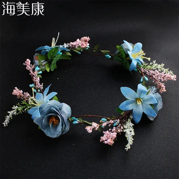 Haimeikang Fashion Flower Headband Blue Beige Lily Crown Wedding Hairband Party Festival Decor Princess Floral Wreath
Haimeikang Fashion Flower Headband Blue Beige Lily Crown Wedding Hairband Party Festival Decor Princess Floral Wreath
