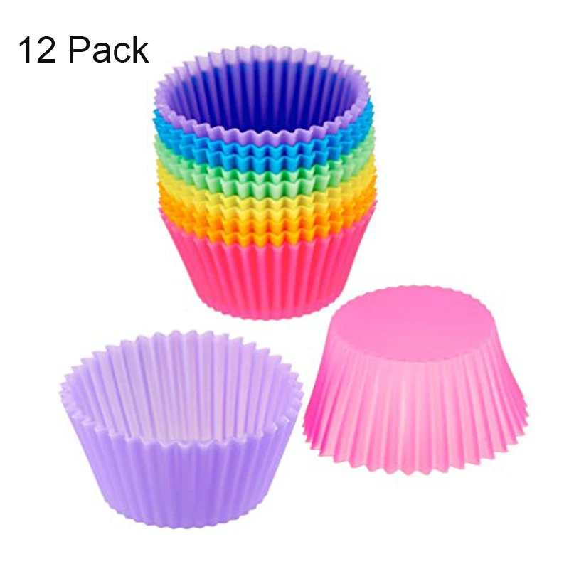 Reusable Silicone Cupcake Baking Cups Assorted Colors Silicone Bakeware Mini Cupcake Mold Holders Liners Baking Supplies 12 pcs
Reusable Silicone Cupcake Baking Cups Assorted Colors Silicone Bakeware Mini Cupcake Mold Holders Liners Baking Supplies 12 pcs