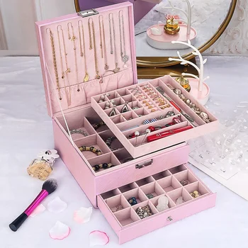 Large-Capacity Leather Multi-Layer Portable Jewelry Box Home Organization and Storage Makeup Organizer
Large-Capacity Leather Multi-Layer Portable Jewelry Box Home Organization and Storage Makeup Organizer