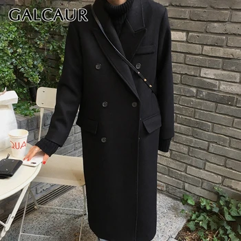 GALCAUR Vintage Chic Style Wool Coat Women Lapel Collar Long Sleeve Double Breasted Pocket Coats Female Autumn Fashion 2020 New 
GALCAUR Vintage Chic Style Wool Coat Women Lapel Collar Long Sleeve Double Breasted Pocket Coats Female Autumn Fashion 2020 New