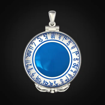 S925 Silver Pendant Necklace Herbalist Buddha Mantra Inlaid with blue agate Carving Buddhist scriptures Openable amulet jewelry
S925 Silver Pendant Necklace Herbalist Buddha Mantra Inlaid with blue agate Carving Buddhist scriptures Openable amulet jewelry