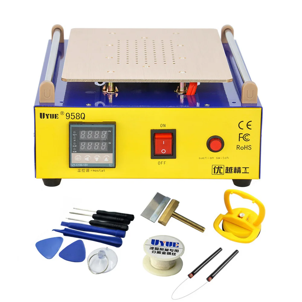 UYUE 958Q 11 Inches LCD Repair Separator Machine Set Built-in Vacuum Pump For iPhone Samsung iPad Touch Screen LCD Separation 
UYUE 958Q 11 Inches LCD Repair Separator Machine Set Built-in Vacuum Pump For iPhone Samsung iPad Touch Screen LCD Separation