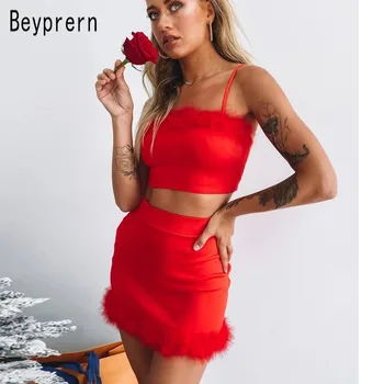Beyprern Elegant Spaghetti Strap Feather Tirm Skrit Set Womens Cute Knitted Crop Top And Matching Set Festival Outfits Wholesale
Beyprern Elegant Spaghetti Strap Feather Tirm Skrit Set Womens Cute Knitted Crop Top And Matching Set Festival Outfits Wholesale