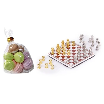 1:12 Dollhouse Miniature Metal Chess Set Silver +& Gold with 10Pcs Cute Mini 1/12 Miniature Dollhouse Macaron
1:12 Dollhouse Miniature Metal Chess Set Silver +& Gold with 10Pcs Cute Mini 1/12 Miniature Dollhouse Macaron