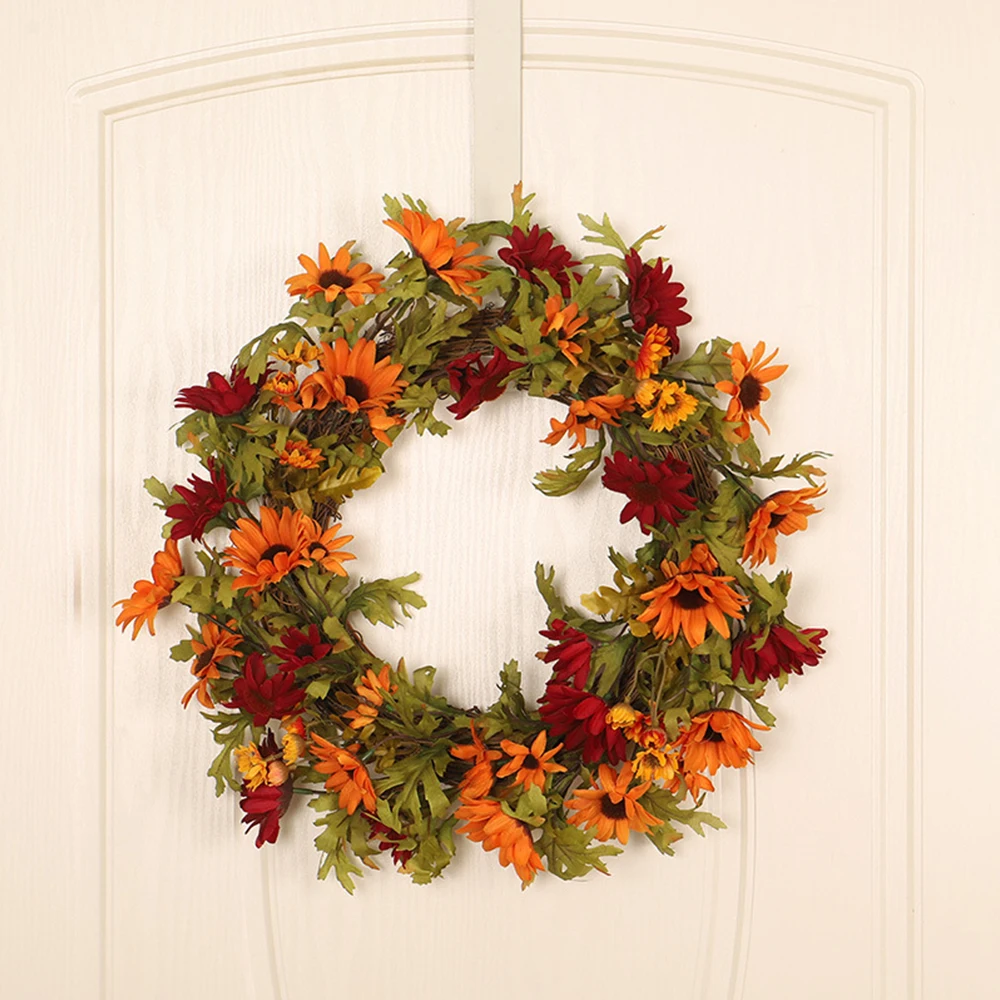 Artificial Chrysanthemum Plant Garland Plastic Ring Wreath Spring Home Decoration Pendant Festivals Gift | Дом и сад