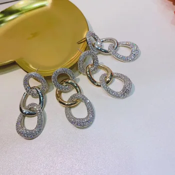 Luxury round drop Dangle Earring For Women Accessories Full Cubic Zirconia Earrings Jewelry pendientes mujer moda E9102
Luxury round drop Dangle Earring For Women Accessories Full Cubic Zirconia Earrings Jewelry pendientes mujer moda E9102