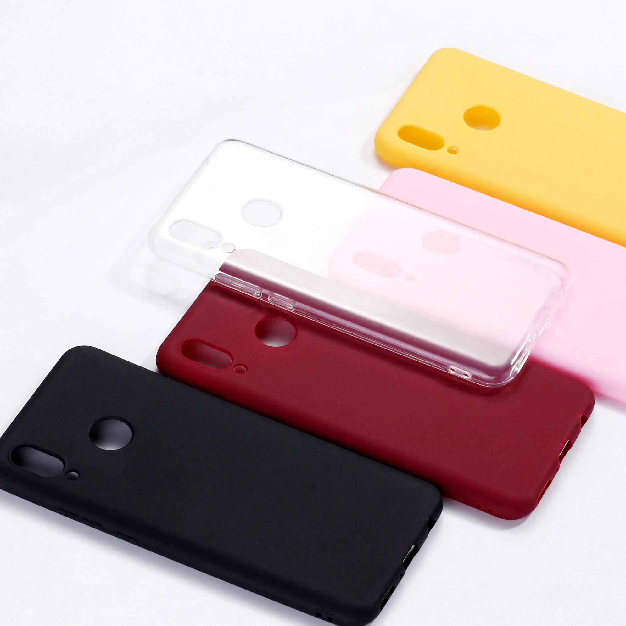 Простой однотонный силиконовый чехол для телефона Xiaomi Mi Redmi Note 5 6 7 8 9 lite Pro Plus с