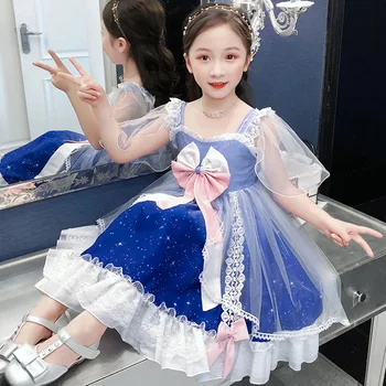 lovely Lolita Princess Dress Sweet Cute Girls' Starry Sky Skirt Bowknot Lace Design Cotton Mesh Short Sleeve Dress For GirlZL653
lovely Lolita Princess Dress Sweet Cute Girls' Starry Sky Skirt Bowknot Lace Design Cotton Mesh Short Sleeve Dress For GirlZL653