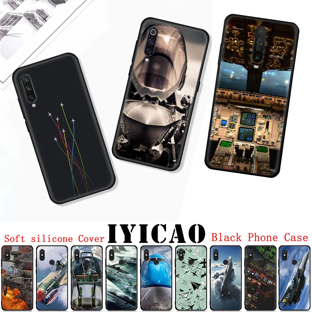 Soft silicone Cover for Redmi 6 K20 Pro 5 Plus 6A 5A 4A 7 7A 8A S2 Go Black Phone Case Aircraft Plane Airplane | Мобильные телефоны