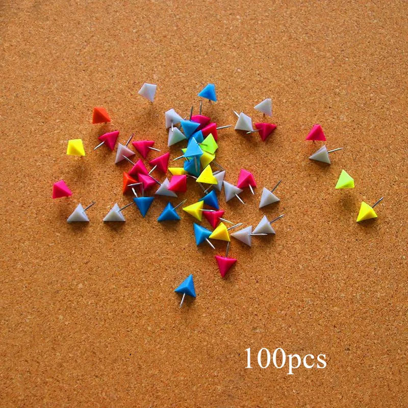 100pcs Plastic Push Pins for Cork Board Decorative Map Marker Thumb Tack Triangle Drawing Pin Creative Office Stationery
100pcs Plastic Push Pins for Cork Board Decorative Map Marker Thumb Tack Triangle Drawing Pin Creative Office Stationery
