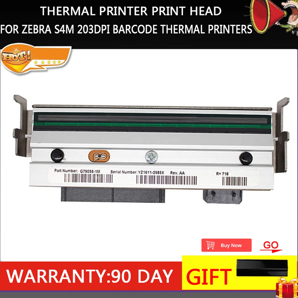 New A+ Quality Thermal Printhead For Zebra S4M 203dpi Barcode Label Printer G79056-1M,Print width:104MM,90days Warranty
New A+ Quality Thermal Printhead For Zebra S4M 203dpi Barcode Label Printer G79056-1M,Print width:104MM,90days Warranty