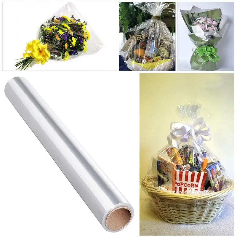 Wedding Birthday Hamper Wrap 80CM Width 50 Meter Roll Clear Wrapping Gift Paper 