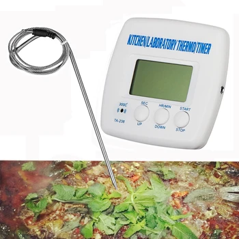 2 in 1 Kitchen Cooking Food Meat BBQ Probe Thermometer Timer Alarm Function LCD Display Thermometer with Timer 1m Wire
2 in 1 Kitchen Cooking Food Meat BBQ Probe Thermometer Timer Alarm Function LCD Display Thermometer with Timer 1m Wire