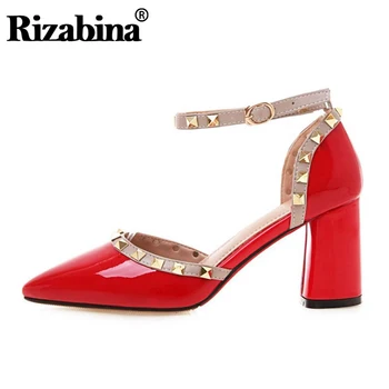RIZABINA Ankle Buckle Women Sandals Cow Leather Pointed Toe High Heels Shoes Sexy Rivets Party Club Women Footwear Size 33-42 
RIZABINA Ankle Buckle Women Sandals Cow Leather Pointed Toe High Heels Shoes Sexy Rivets Party Club Women Footwear Size 33-42