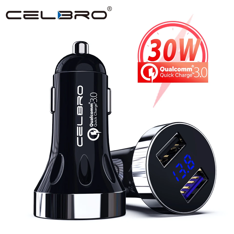 30W Car Charger 2 USB Quick Charge 3.0 Car Phone Charger LED Dual USB Ports Car-Charger qc 3.0 Fast Charger For Samsung Xiaomi
30W Car Charger 2 USB Quick Charge 3.0 Car Phone Charger LED Dual USB Ports Car-Charger qc 3.0 Fast Charger For Samsung Xiaomi