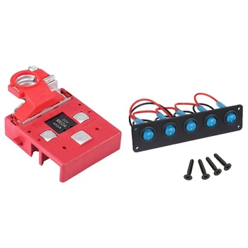 1Pcs 32V 400A Car Quick Release Fused Battery Distribution Terminal & 1Pcs 5 Gang 3 Pin Rocker Led Switch Panel
1Pcs 32V 400A Car Quick Release Fused Battery Distribution Terminal & 1Pcs 5 Gang 3 Pin Rocker Led Switch Panel