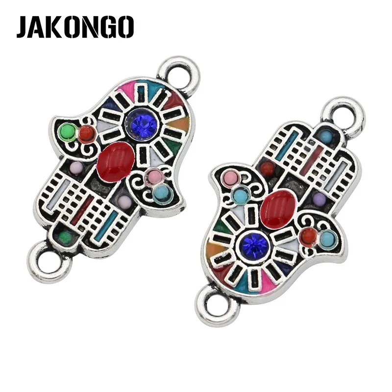10PCS Antique Silver Plated Colorful Crystal Fatima Hand Connectors for Jewelry Making Bracelet Accessories DIY Craft 24x14mm
10PCS Antique Silver Plated Colorful Crystal Fatima Hand Connectors for Jewelry Making Bracelet Accessories DIY Craft 24x14mm