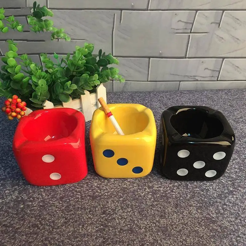 

Ceramic ashtray creative personality trend multi-function dice dice trendy european-style household ashtrays