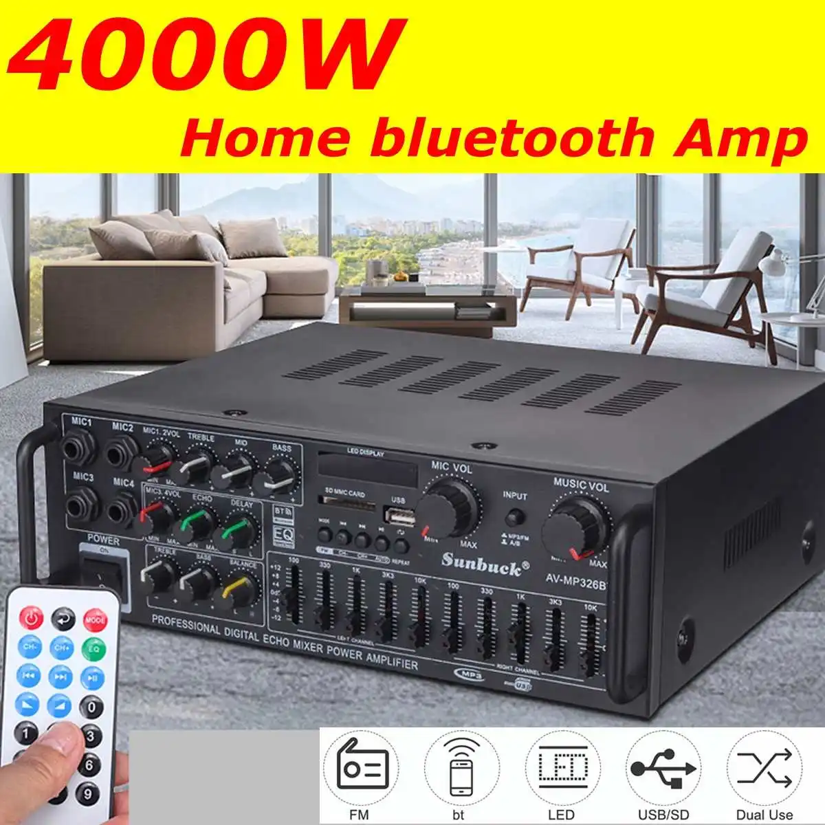 Hi-Fi-усилитель с Bluetooth цифровой аудиопроцессор высокого разрешения миксер
