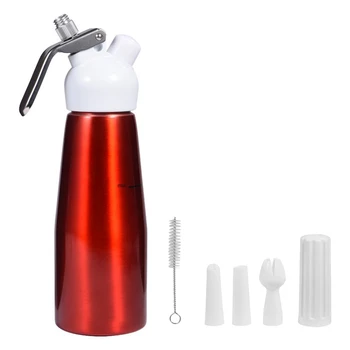 500Ml Aluminum Whipped Dessert Cream Butter Dispenser Whipper Foam Maker with 3 Nozzles Dessert Cake Decorating Tools Red
500Ml Aluminum Whipped Dessert Cream Butter Dispenser Whipper Foam Maker with 3 Nozzles Dessert Cake Decorating Tools Red