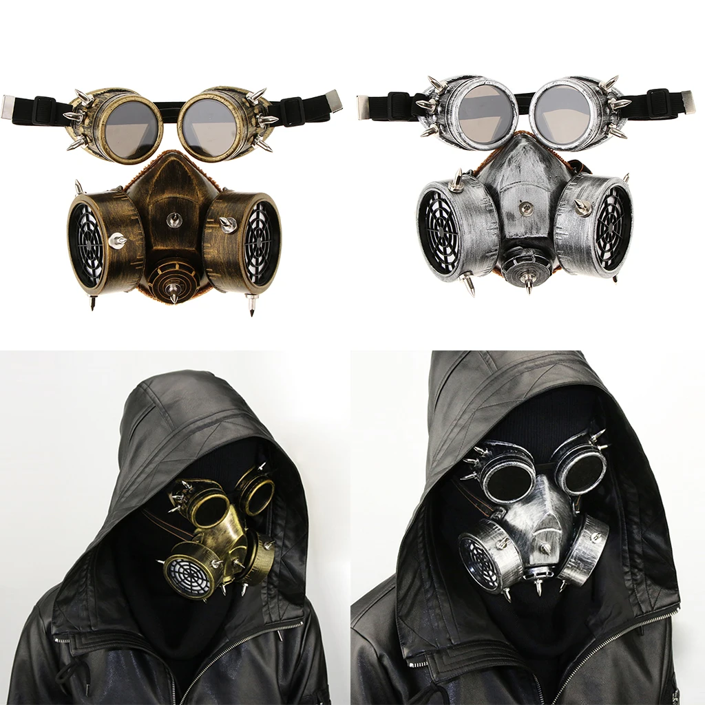 Antique Goth Steampunk Goggles Glasses Set Retro Adults Teens Plaque Doctors Warriors Antique Goth Steampunk Goggles Glasses Set Retro Adults Teens Plaque Doctors Warriors