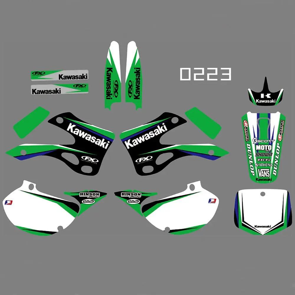 for KAWASAKI KX125 KX250 1999 2000 2001 2002 Full Graphics Decals Stickers Kit Custom Number Name Glossy Stickers Waterproof
for KAWASAKI KX125 KX250 1999 2000 2001 2002 Full Graphics Decals Stickers Kit Custom Number Name Glossy Stickers Waterproof