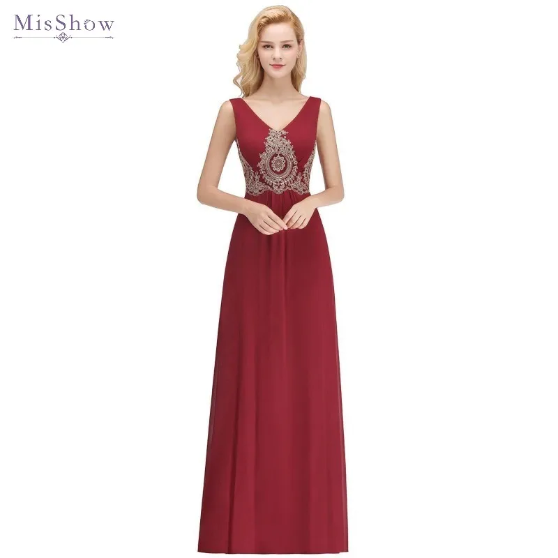 Burgundy Long Evening Dress 2019 robe de soiree V Neck Sleeveless Formal Party Gown A line Gold Applique Prom Dresses
Burgundy Long Evening Dress 2019 robe de soiree V Neck Sleeveless Formal Party Gown A line Gold Applique Prom Dresses