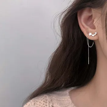 Romantic Style Silver Color Star Long Chain Drop Earring Gradient Three Star Meteor Zircon Earring For Women Girl Jewelry
Romantic Style Silver Color Star Long Chain Drop Earring Gradient Three Star Meteor Zircon Earring For Women Girl Jewelry