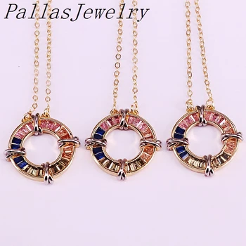 10Pcs Multi CZ Micro Paved Cubic Zirconia Fashion Rainbow Gold Color Round Pendant Necklaces For Women Jewelry 
10Pcs Multi CZ Micro Paved Cubic Zirconia Fashion Rainbow Gold Color Round Pendant Necklaces For Women Jewelry