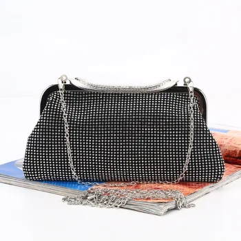 Full Rhinestone Women Soft Day Clutches Handmade Silver Gold Black Beaded Evening Bag Elegant Ladies Banquet Cocktail Chain Bag
Full Rhinestone Women Soft Day Clutches Handmade Silver Gold Black Beaded Evening Bag Elegant Ladies Banquet Cocktail Chain Bag