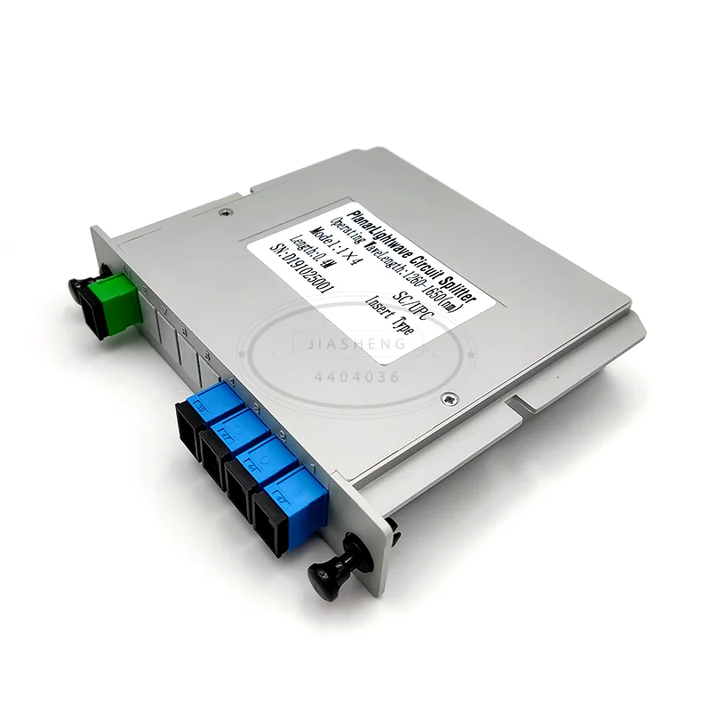SC UPC Fiber Optic Splitter 1x4 Optical PLC Splitter Cassette Box Card Inserting Type Optical FTTH PLC Splitter
SC UPC Fiber Optic Splitter 1x4 Optical PLC Splitter Cassette Box Card Inserting Type Optical FTTH PLC Splitter