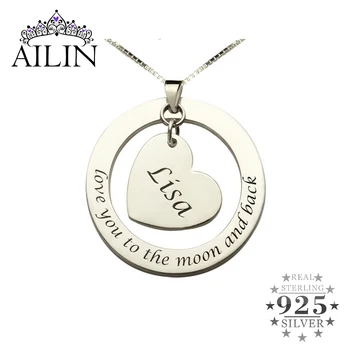AILIN Anniversary Necklace Sterling Silver Name Necklace Love You to Moon and Back Love Necklace Heart Couple Necklace 
AILIN Anniversary Necklace Sterling Silver Name Necklace Love You to Moon and Back Love Necklace Heart Couple Necklace
